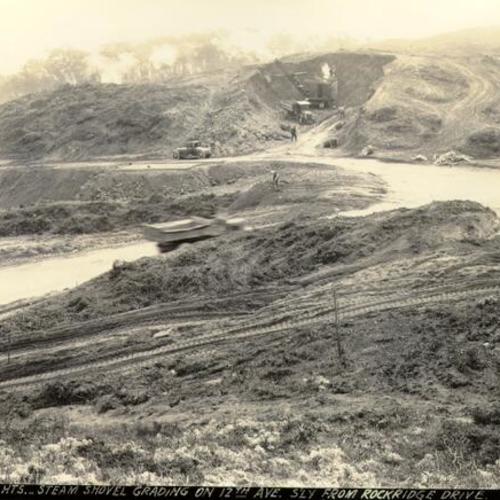 [Golden Gate Heights - steam shovel grading on 12th Avenue, southerly from Rockridge Drive]