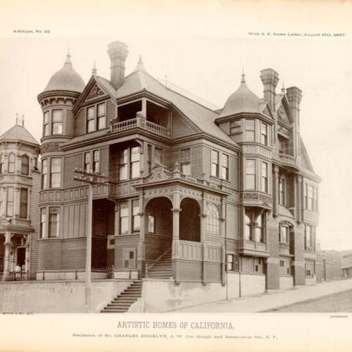 ARTISTIC HOMES OF CALIFORNIA, Residence of Mr. CHARLES JOSSELYN, S. W. Cor. Gough and Sacramento Sts., S. F.