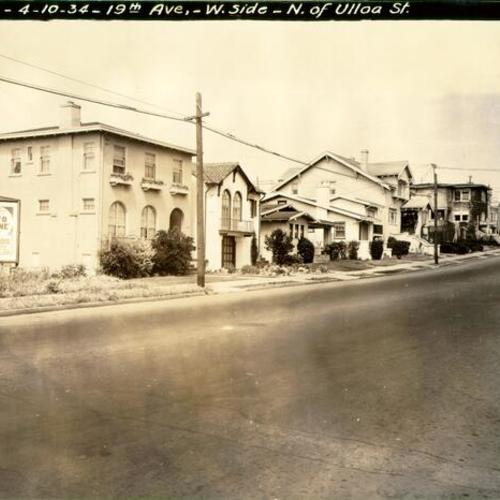 [West side of 19th Avenue, north of Ulloa Street]