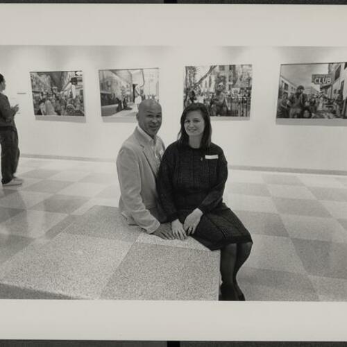 Craig and Dana Lasha sitting in gallery at Lurie Building