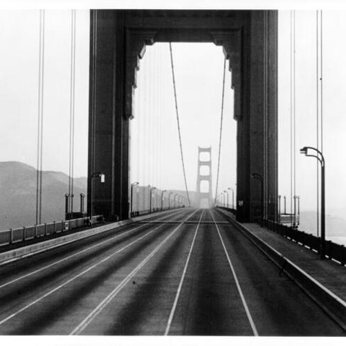 [View of the Golden Gate Bridge taken from the movie "On the Beach"]