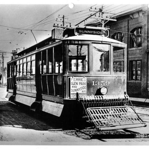 [Market Street Railway Company line 10 streetcar at Balboa Park]