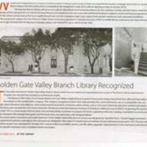 Golden Gate Valley Branch Library Recognized