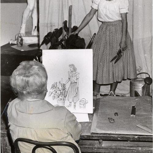 [Magazine and book illustration class at the California School of Fine Arts]