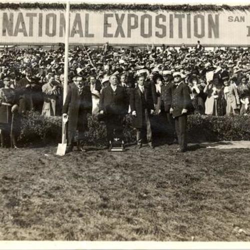 [President Taft at groundbreaking ceremony for Panama-Pacific International Exposition at Old Stadium of Golden Gate Park]