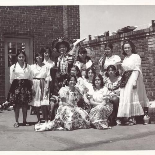 [Group photo in Spanish costumes at James Lick Junior High School]