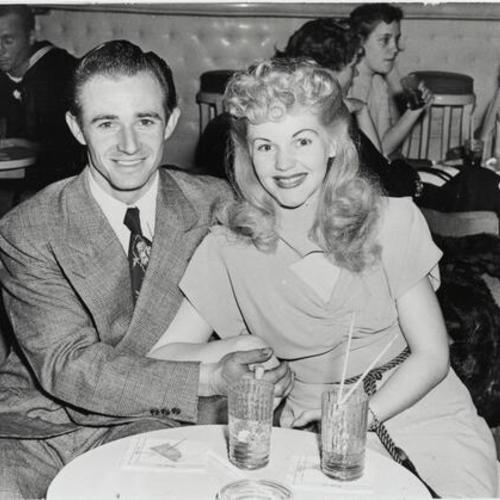 [Marty and Frances on their first anniversary at The Trocadero night club on Geary Boulevard in 1945]