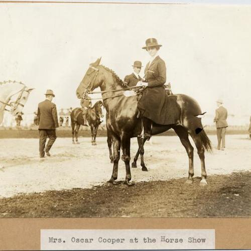 Mrs. Oscar Cooper at the Horse Show