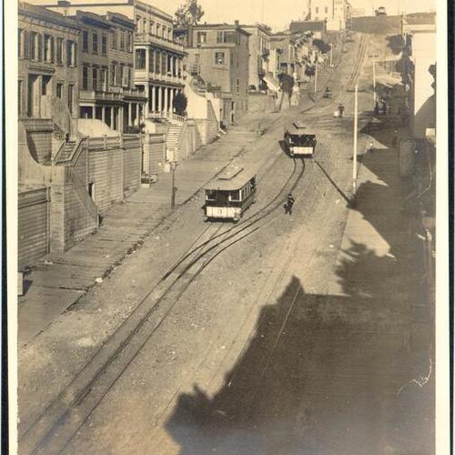 Telegraph Hill cable cars. 1884