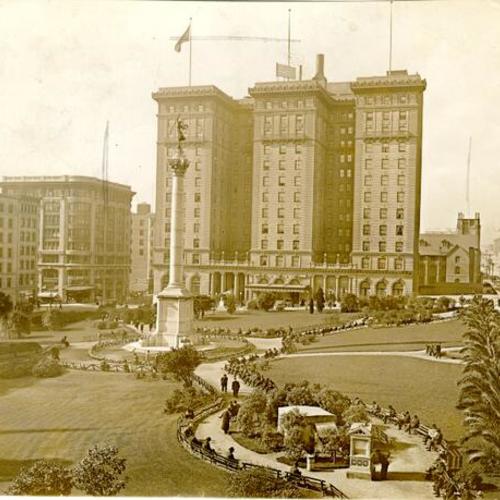 [Union Square Park and the St. Francis Hotel]