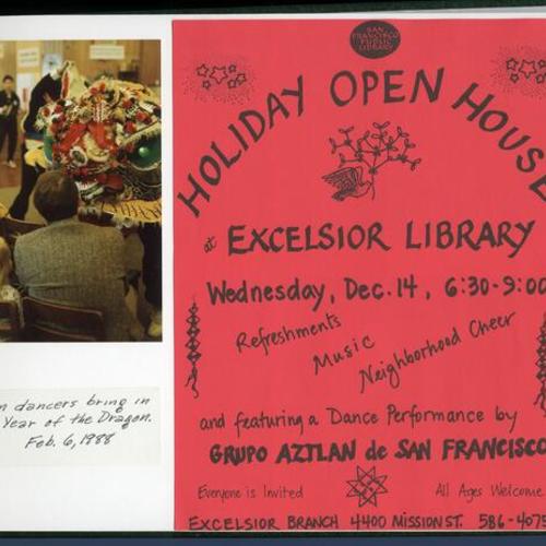 Lion Dancers and Holiday Open House flyer