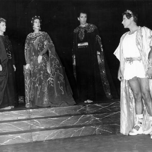 [Scene from "Britannicus" at the Marines Memorial Theatre, Sutter and Mason Streets]