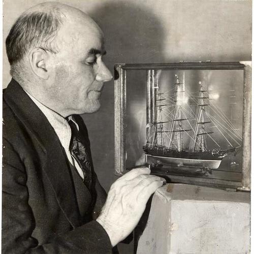 [Louis Cochard and his model "Flying Cloud"]
