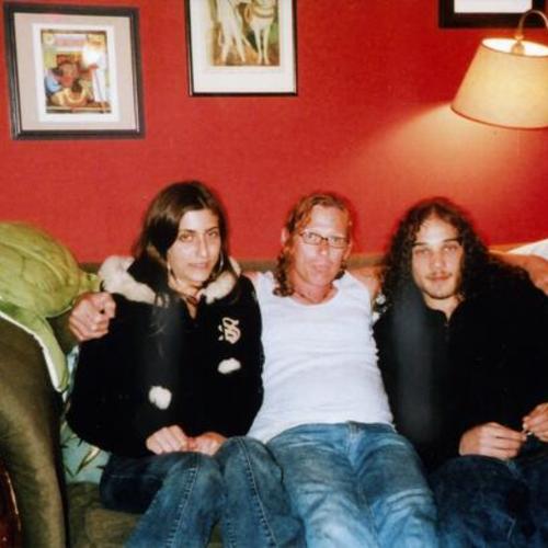 [Sotcha at home with her son Rowan and friend]