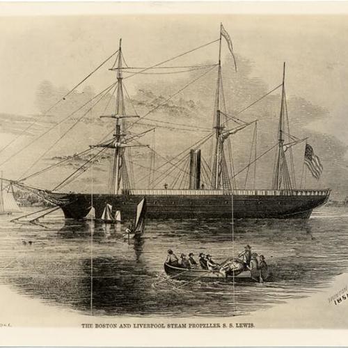 [Drawing of the Boston and Liverpool Steam Propeller S. S. Lewis]