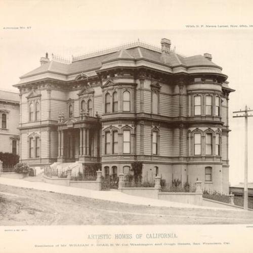 ARTISTIC HOMES OF CALIFORNIA, Residence of Mr. William F. Goad, N.W. Cor. Washington and Gough Streets, San Francisco Cal
