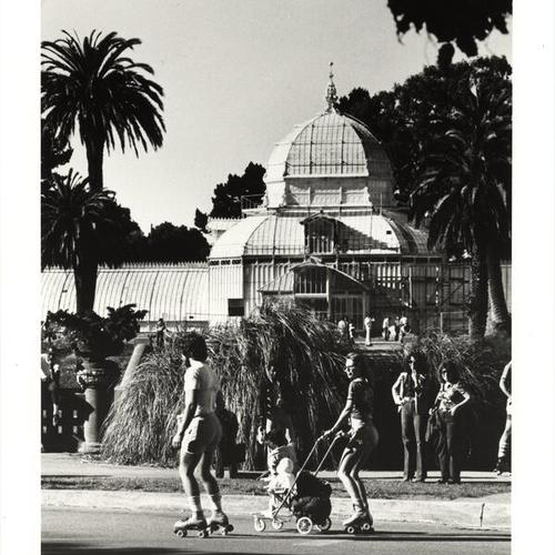[Skaters in front of the Conservatory of Flowers in Golden Gate Park] 