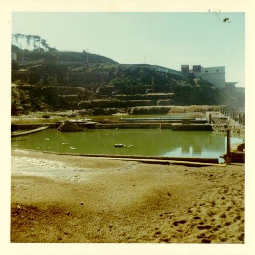[Remains of the Sutro Baths two years after they burned]