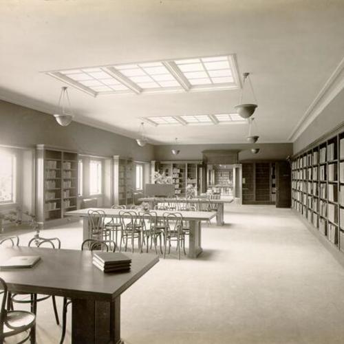 [Interior of Main Library - music room, looking toward technical room]