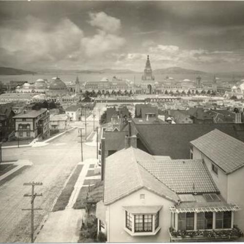 [View of the Panama-Pacific International Exposition from near Pierce Street]
