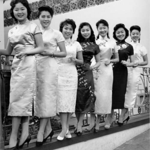 [Contestants in the 1959 "Miss Chinatown, USA" contest]