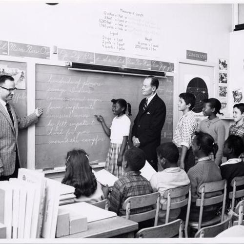 [Students and instructors in a class at Hunters Point II Elementary School]