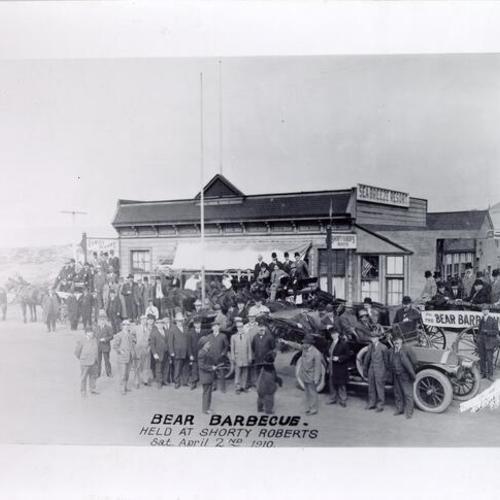 Bear Barbecue - Held at Shorty Roberts, Sat. April 2nd 1910