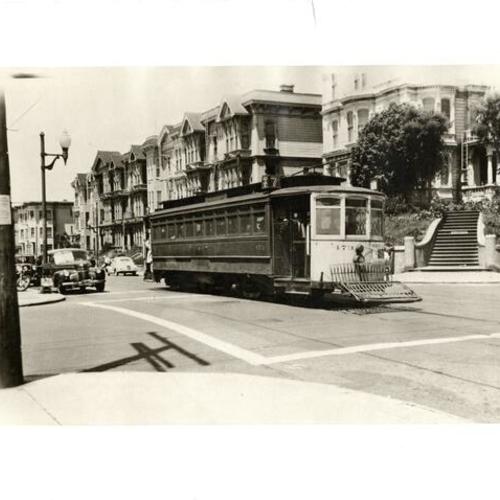 [Streetcar at the intersection of Haight and Buchanan streets]
