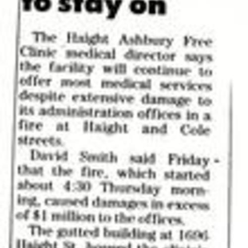 Clinic Promises to Stay On, San Francisco Progress, September 25 1988