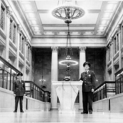 [Two guards at the Federal Reserve Bank of San Francisco]