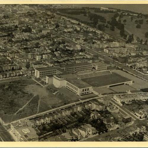 [Aerial view of George Washington High School]