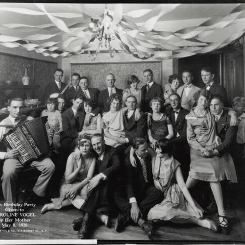 [Caroline's 18th birthday party with friends and accordion player]
