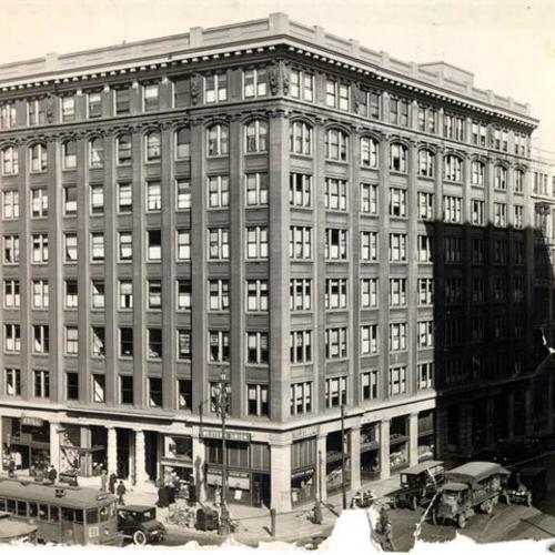 [Sheldon Block, southeast corner of Market and First streets]