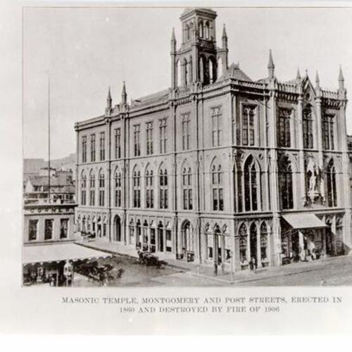 Masonic Temple, Montgomery and Post streets, erected in 1860 and destroyed by fire of 1906