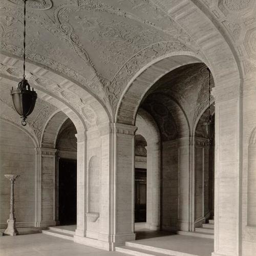 [Interior of Main Library - lobby of main entrance]