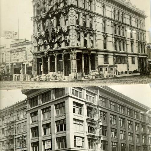 [Two views of a building on Market Street and Main]