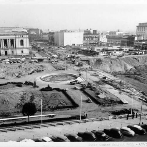 [Construction of the Civic Center Exhibit Hall--January 7, 1957]
