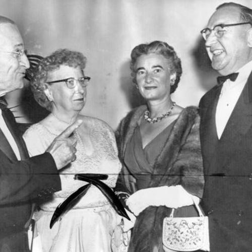 [Ex-president and Mrs. Harry Truman with Attorney General and Mrs. Edmund Brown]