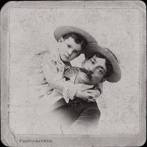 [Portrait of a father and son]
