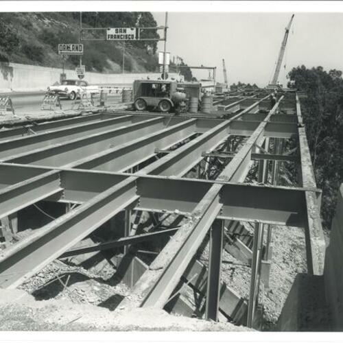 Bay Bridge access ramp construction in progress