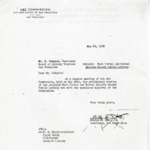 Letter from Art Commission, City & County of San Francisco; May 26, 1936_01
