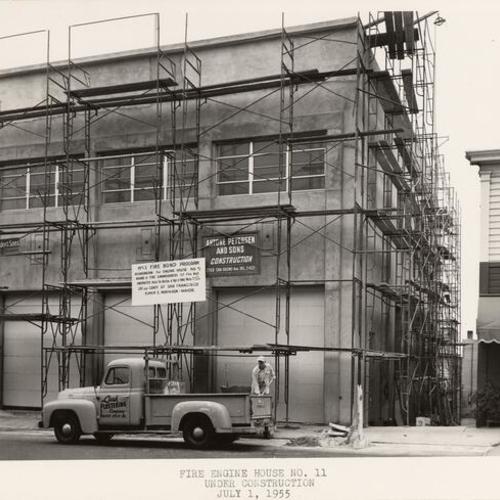 [Engine 11 firehouse under construction - July 1, 1955]