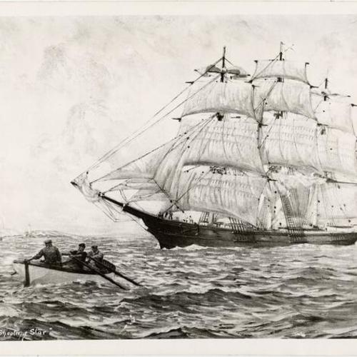 [Painting of clipper ship "Shooting Star"]