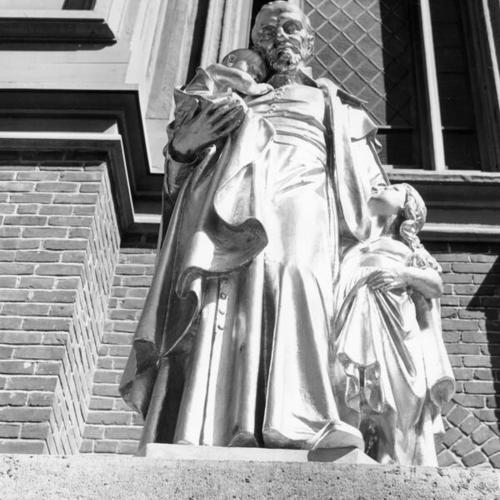 [Statue in front of St. Vincent De Paul Church, Steiner & Green]