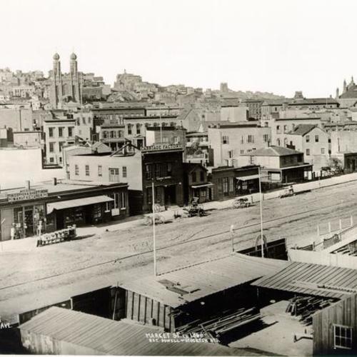 Market St. in 1866 between Powell and Stockton Sts