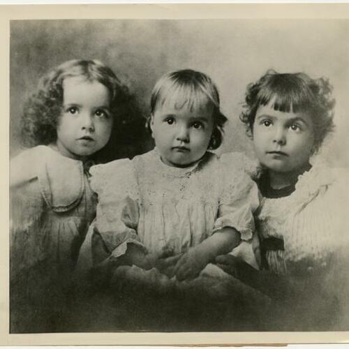 Natalie, Constance, and Norma Talmadge pose for their first portrait