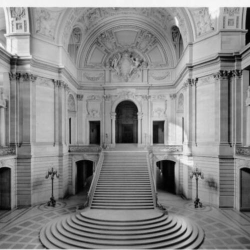 [Grand staircase, in the Rotunda of City Hall]