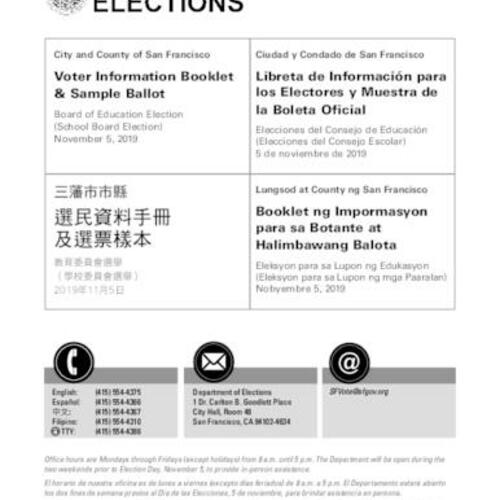 2019-11-05, San Francisco Voter Information Pamphlet