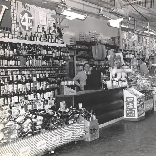[Liquor department at the Crystal Palace Market]
