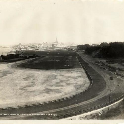 Race track, showing course of Vanderbilt Cup Race